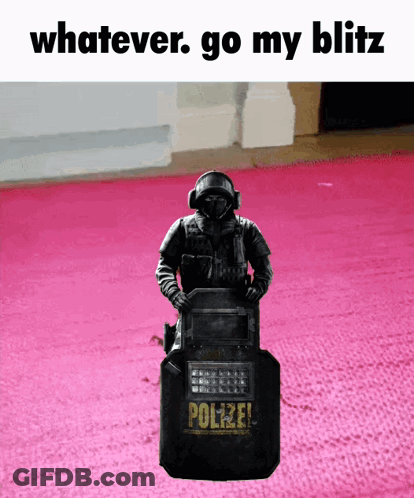 Police Officer Holding Shield Saying Polizei GIF