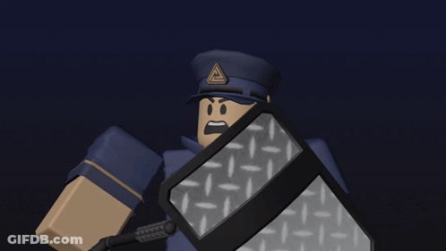 Police Officer In Blue Uniform With D On Sleeve GIF