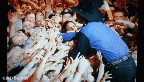 Police Officer In Front Of Crowd GIF