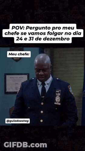 Police Officer Laughing Before Flag GIF