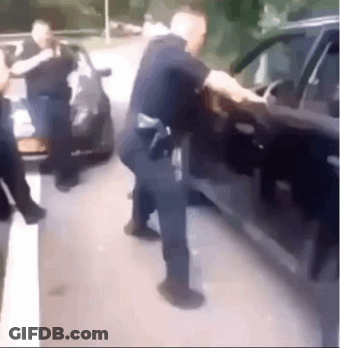 Police Officer Next To Car GIF