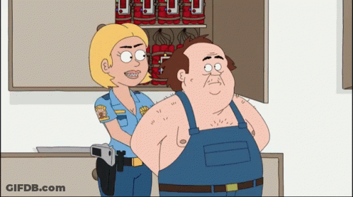 Police Officer Next To Handcuffed Man GIF