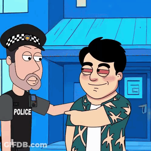 Police Officer Pointing At Another Man GIF