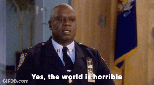 Police Officer Saying Yes The World Is Horrible GIF