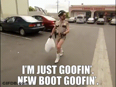 Police Officer Walking Saying I'm Just Goofin New Boot Goofin GIF