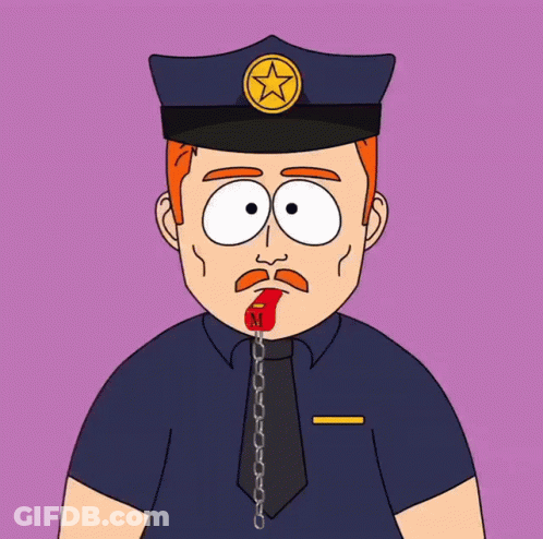 Police Officer With Chains Around Mouth GIF