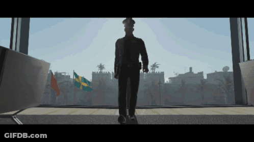 Police Officer With Swedish Flag GIF