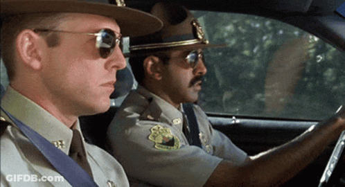 Police Officers Sitting In Car With Texas Patch GIF