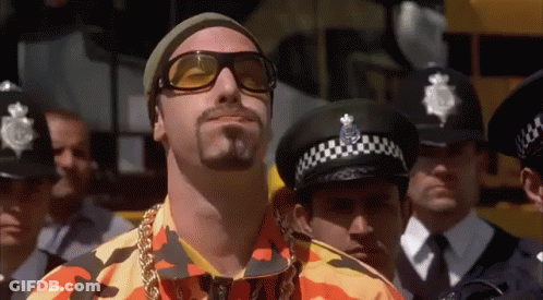 Police Officers Standing Around Man With Sunglasses GIF