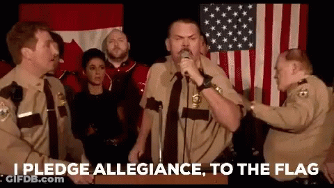 Police Officers Standing In Front Of Microphone GIF