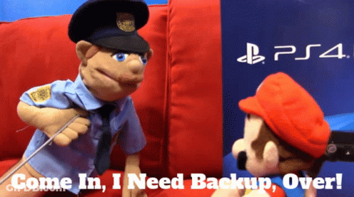 Police Puppet Talking To Mario Puppet Come In I Need Backup GIF