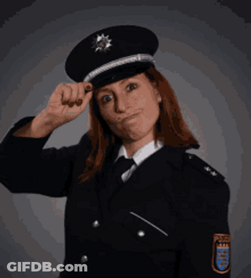 Police Woman Boss Pose Hat GIF