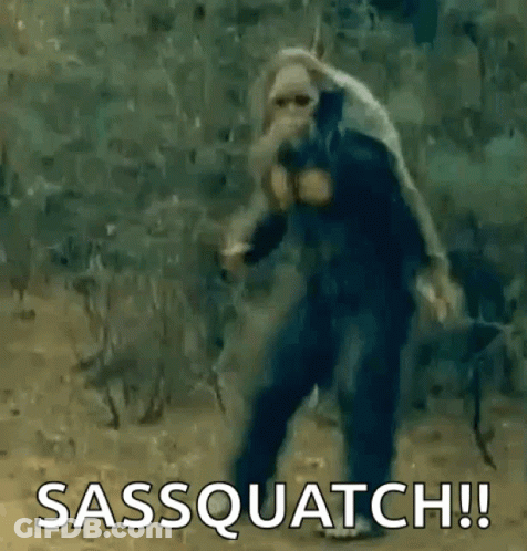 Police Woman Dancing In Woods Sassquatch GIF