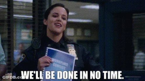 Police Woman Holding Book Says We'll Be Done GIF