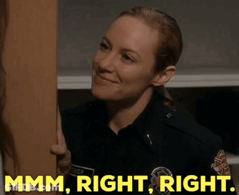 Police Woman Says Mmm Right Right Yellow GIF