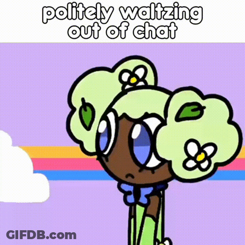 Polite Cartoon Character Waltzing Out GIF
