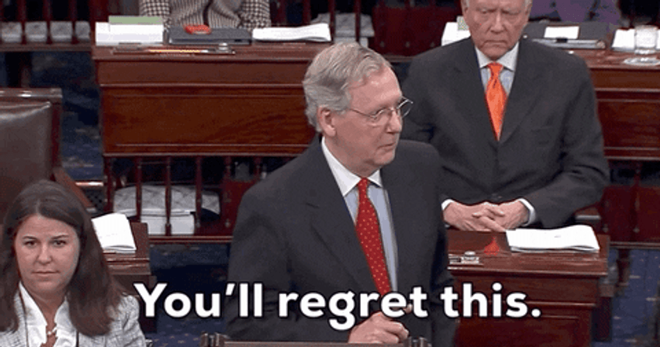 Politician Mitch McConnell Warning Meme GIF