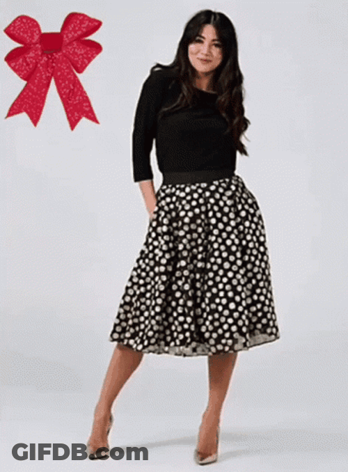 Polka Dot Long Skirt GIF