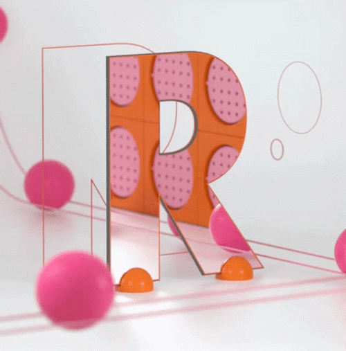 Polkadot R With Pink Balls GIF