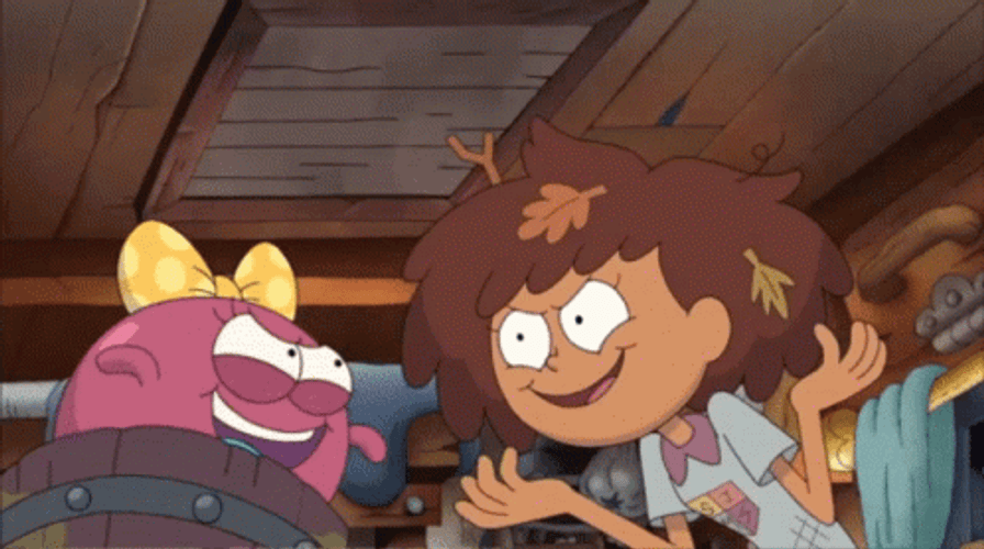 Polly Plantar And Anne Evil Laugh Amphibia GIF