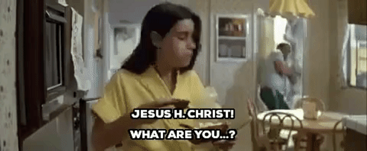 Poltergeist II Startled Couple Movie Scene GIF