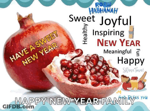 Pomegranate New Year Greeting Have A Sweet New Year GIF