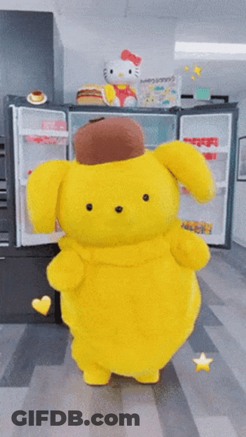 Pompompurin Hello Kitty Wiggle GIF