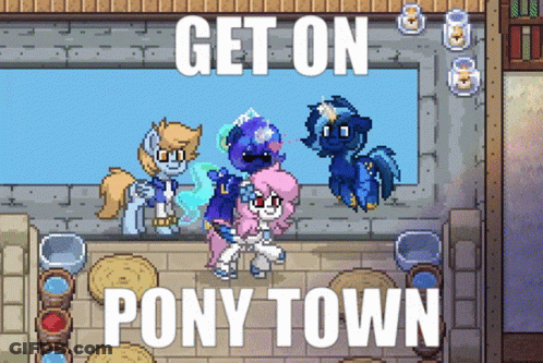 Ponies Get On Pony Town GIF