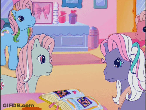 Ponies Looking At Book Saying Friendship Is Magic GIF