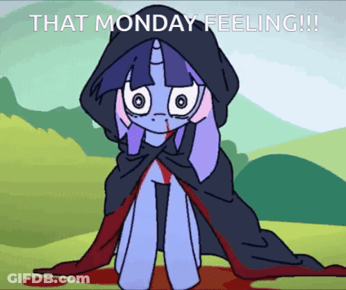 Pony In Hooded Cape Saying Monday Feeling GIF