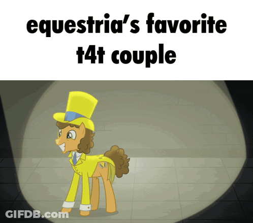 Pony In Yellow Top Hat And Yellow Jacket GIF