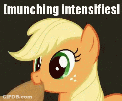 Pony Munching Intensifies GIF