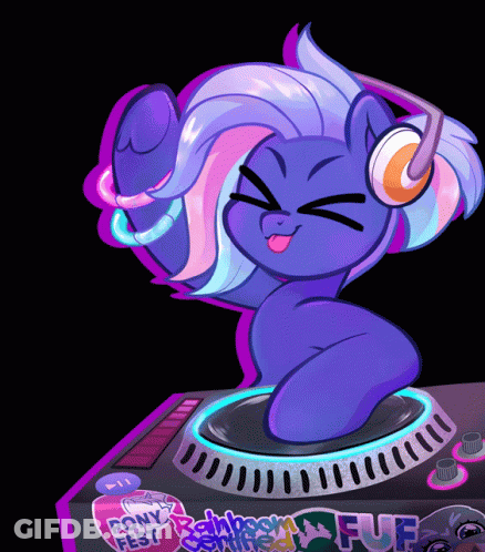 Pony On Turntable Pony Fest GIF