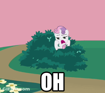 Pony Peeking Out Behind Bush Oh GIF