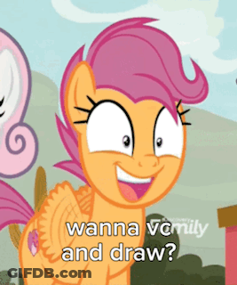 Pony Saying Wanna Vcmily And Draw GIF