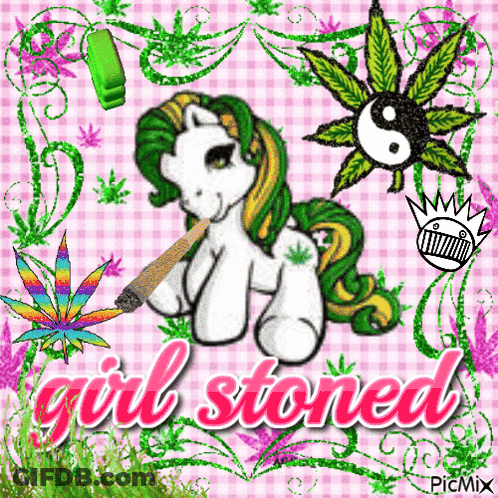 Pony Smoking Marijuana Girl Stoned GIF