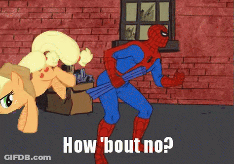 Pony Spanked By Spider Man GIF