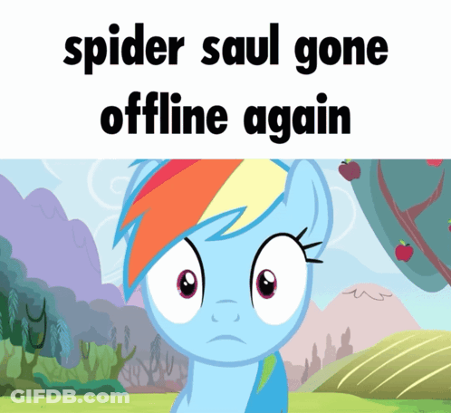 Pony Spider Saul Gone Offline Again GIF