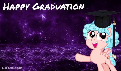 Pony Wearing Graduation Cap Happy Graduation GIF