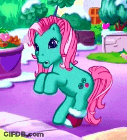Pony With Pink Hair And Cherry On Butt GIF