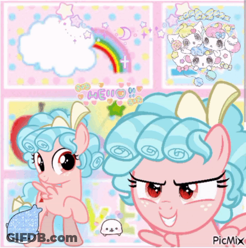 Pony With Rainbow And Hello GIF