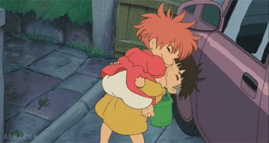 Ponyo And Sosuke Hugging GIF