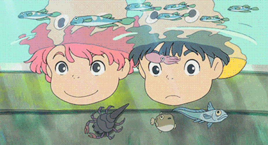 Ponyo And Sosuke Underwater GIF