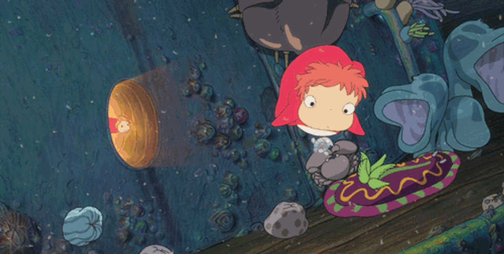 Ponyo Catches Food GIF