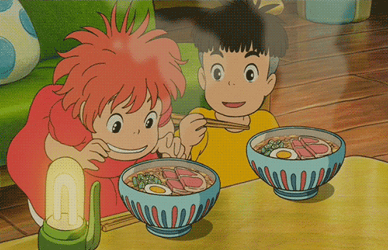 Ponyo Eating Soup GIF