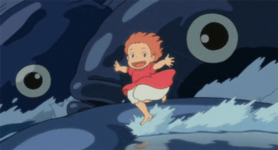 Ponyo Happy Run GIF