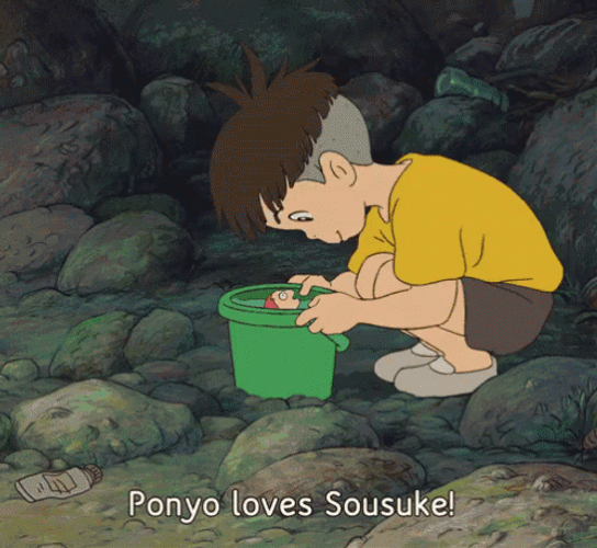 Ponyo Loves Sosuke GIF