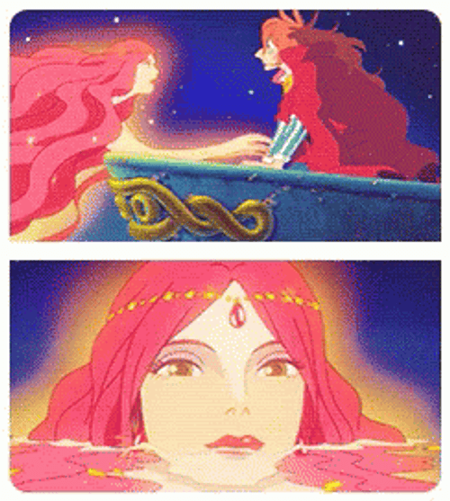 Ponyo's Granmamare Holding Hands GIF