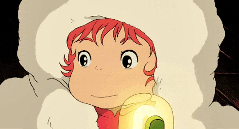 Ponyo Smelling The Blanket GIF