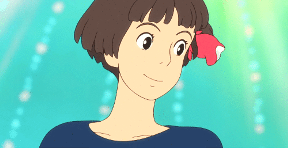Ponyo Swimming Infront Of Lisa GIF